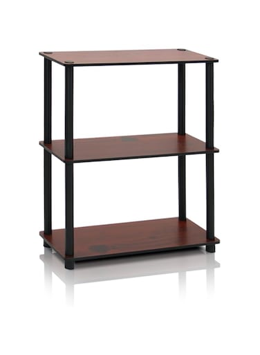 Furinno Turn-N-Tube 3-Tier Compact Multipurpose Shelf Display Rack, Dark Cherry