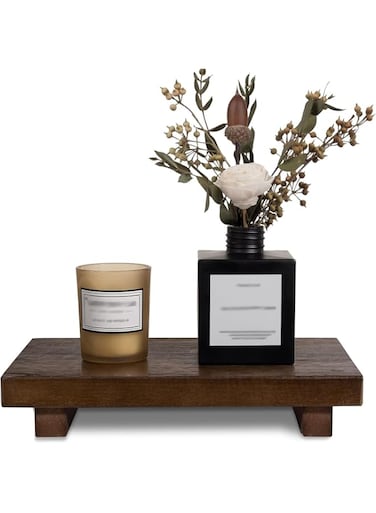 Wooden Counter Organizer Tray, 9x6x1.5 inch, Decorative Display Stand for Bathroom Kitchen (Walnut)