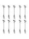 AnSaw 10 Pcs Stainless Steel Black Leaf Creative Appetizer Cake Fruit Forks Set 4.7 Inches Tasting Dessert Forks Kitchen Accessory Wedding Party (Black-10Fork)