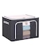 Oxford Cloth Storage Foldable Box with Steel Frame Blue/White
