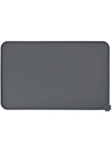 Food-Grade Silicone Dog Bowl Mat, Non-Slip Waterproof Feeding Mat with Raised Outer Border, Durable and Scratch-Resistant, for Keeping Floors Clean and Containing Spills for Dogs and Cats, 55 * 38 cm