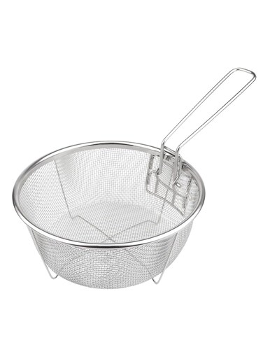 Stainless Steel Deep Mesh Frying Basket 23 cm with Detachable Handle &acirc;&euro;&ldquo; Multipurpose Strainer for Fries, Vegetables, Pasta &amp; More &acirc;&euro;&ldquo; Ideal for Home &amp; Commercial Kitchens