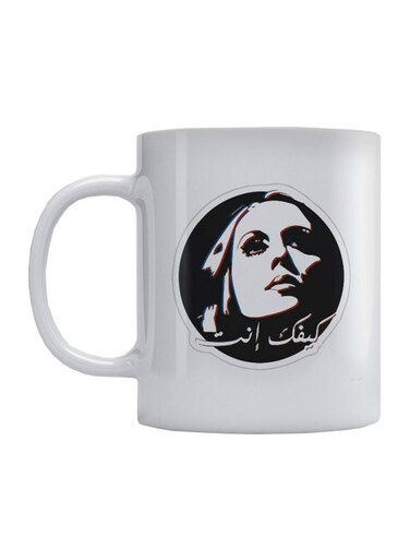 Fairoz Printed Coffee Mug White/Black 350ml