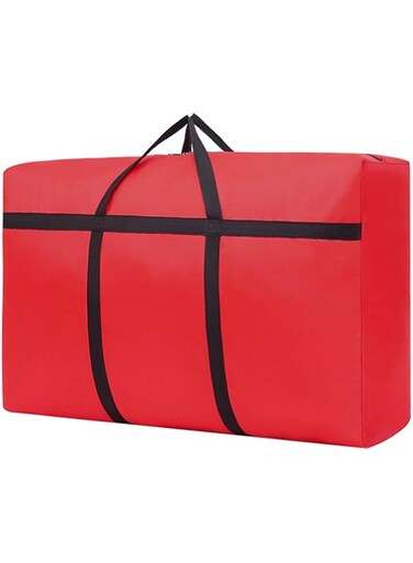 Homarket Extra Large Storage Bag for Moving - Heavy Duty Oxford Water-Resistant Storage Bag Organizer with Reinforced Handles &amp; Zippers for Travelling/Camping (Red 125L)