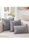 Plush Throw Pillow Covers Set of 3 - Soft Fluffy Decorative Pillow Covers for Sofa, Couch, Living Room Grey