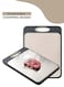 Double-sided Cutting Board with Easy-Grip Handles, Non-Slip Support, Wheat Straw PP Stainless Steel Chopping Surface for Meat, Vegetables Fish and Fruit, Easy to Clean, Grey, 40x 27 x 1.4cm
