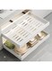 Fohome Expandable Pull out Cabinet Organizer, Expandable Sliding Pull Out Drawers White, Slide out Cabinet Organizer Drawer Storage for Kitchen, Living Room, Home, Adjustable Width 32cm to 52 cm White