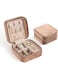 CASEGRACE Plush Velvet Travel Jewelry Case Small Jewelry Box for Women, Travel Jewelry Organizer for Necklace Earrings Storage, Brown