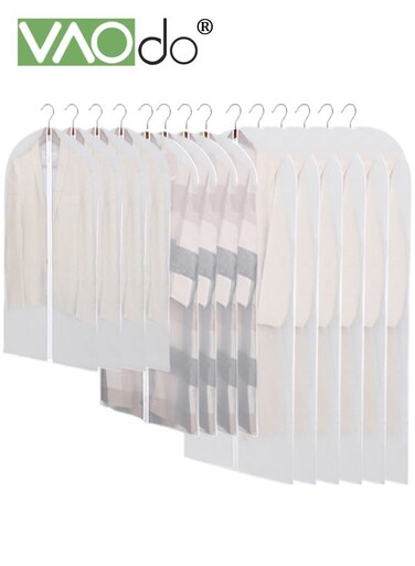 Clothes Dust Covers Large Medium and Small 3 Sizes Transparent Breathable Hanging Zip Clothes Storage Cover