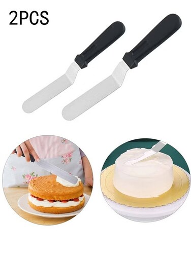 2 Pcs Stainless Steel Cake Icing Spatula Cake Decorating Frosting Offset Spatula, 10.4inch&iuml;&frac14;&OElig;12.4inch