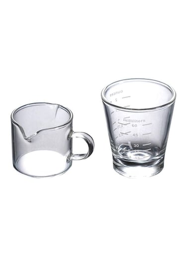 2-Piece Coffee Cup Set Clear 6x6.8centimeter