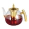 1200ml Elegant Glass Teapot with Gold Stainless Steel Infuser - Stovetop Safe Tea Kettle


