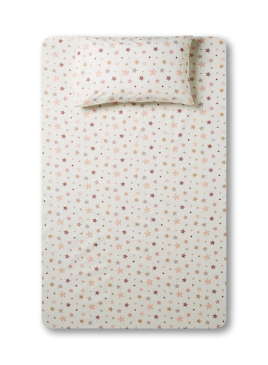 2-Piece Printed Bedsheet Set Single Size Premium Collection 180 TC Cotton Star Spots