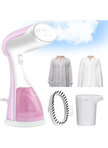 Steamer for Clothes 1500 watt 300 ML, Handheld Hanging machine Garment Steamer, Portable Handheld Garment Fabric Wrinkles Remover, 30-second Fast Heat-up, Auto-Off, Large Detachable Water Tank