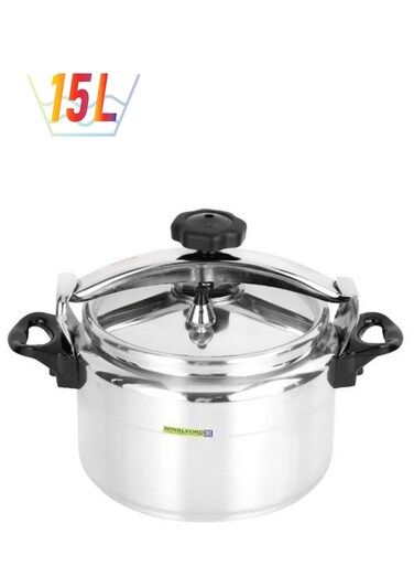 Aluminium Pressure Cooker Silver 15Liters