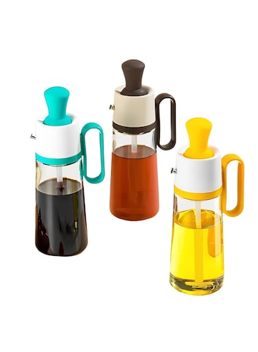 Oil Dispenser Set with Grill Brush for Cooking, Baking &amp; Grilling