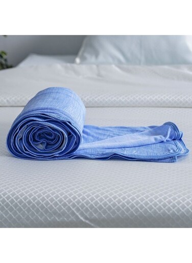 HOME SS25 Arctic Cool Double Cooling Blanket - Blue 220x240 cm   Super King Size   100% Polyester   Ideal For Hot Sleepers &amp; Summer Nights