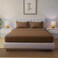 MUSA Striped 3 Piece Fitted Sheet Set Twin Size - Hotel Quality Fitted Sheet &amp; Pillowcases in Brown