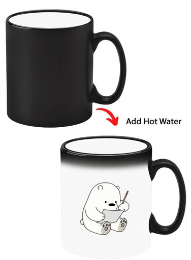 Color Changing Heat Sensitive Ceramic Mug, Image Revealed When HOT Liquid is Added! Panda writing