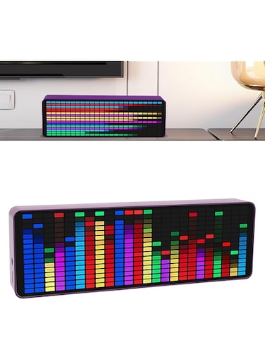 Dpofirs Led Music Spectrum Display, Spectrum Analyzer, 384 RGB Colorful, 1624 Segment Rhythm Light Level, Voice Sensor Clock Display,20 Dynamic 7 Color Effect Display