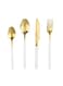 4-Piece Simple Design Cutlery Gift Set White/Gold