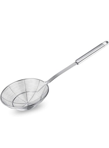 5.5-Inch Stainless Steel Spider Strainer with Handle for Frying, Pasta, and Noodles
