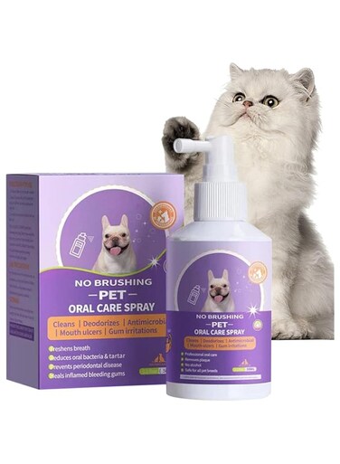 Dog Breath ener - Cat Oral Care Teeth Cleaning Spray - Multifunctional Pet Oral Supplies for Breath, Oral Care, Whiten