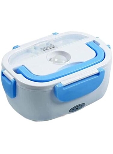 Dubai Gallery Electric Lunch Box White/Blue 22X15X10Centimeter