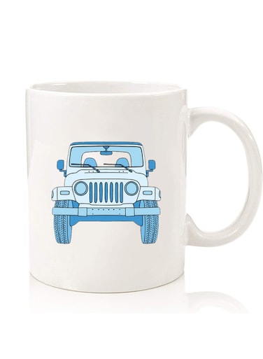 Premium Quality Two Sided Printed Coffee Mug Tea Cup For Home Office, Kids Men Women Jeep