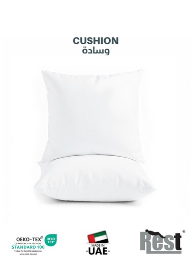 Bedding Throw Pillows Insert Cushion Filler Outer Cover HD Microfiber Filling 400 grams Ultra Soft Fiber Size 45x45cm , 18x18inch Cushion Inserts Home Decor White (Pack of 2)