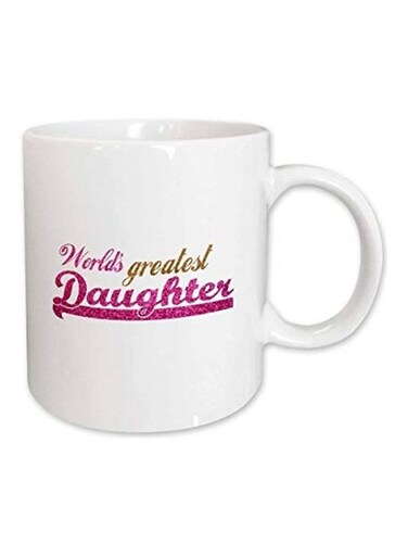 The World Hot Pink Girly Text On White Ceramic Mug Multicolour