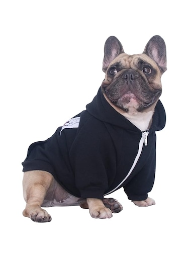 iChoue I am a French Bulldog Clothes Hoodies for Dogs Puppy Frenchie Pug English Boston Terrier Bully Pitbull Sweatshirt Sweater Clothing Cold Weather Winter Coats - Black/Large