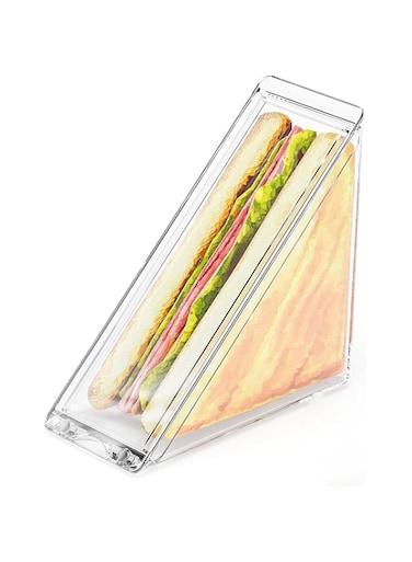 NimbusNote Triangle Sandwich Container, Sandwich Storage Box, Reusable Portable Acrylic Clear Sandwich Bento Box on-the-go Sandwich Holder For Lunch Picnic Travel, 1PC