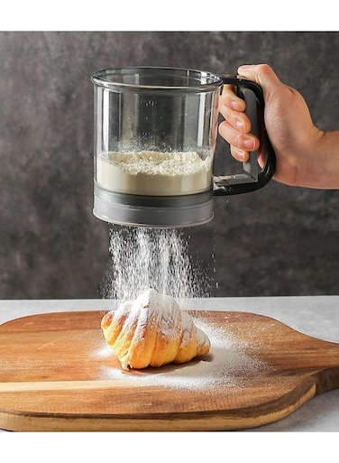Sieve Cup Design Dual Layer Mesh Strainer, Baking Tool for Sifting Flour, Kitchen Accessory for Home Cooking &amp; Baking Needs