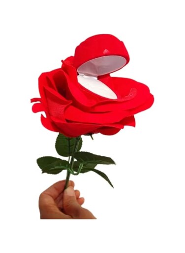 Ring Box - Flower Heart Engagement Ring Box for Proposal RingCeremonyWedding or Special Occasions (UAE/KSA, Alpha, One Size, Regular, Regular, Red)