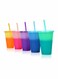 Changing Plastic Cups with Lids and Straws Set of Five