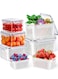 Fridge Lettuce Keeper, Fruit Storage Containers with Removable Colanders for Fridge, 5 Packs Product Storage Containers with Lid