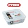 Pyrex Cook&amp;Freeze 0.8L Square Glass Dish with Lid - Oven, Microwave, Freezer &amp; Dishwasher Safe