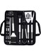 20-Piece Stainless Steel BBQ Accessories Set with Storage Bag Black
