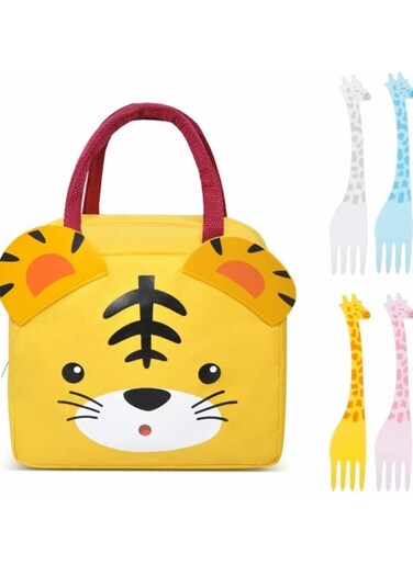 Lovely Tiger Lunch Bag Insulated Lunch Box Portable Cooler Tote Bag For Boy Girl Adult For School Handba