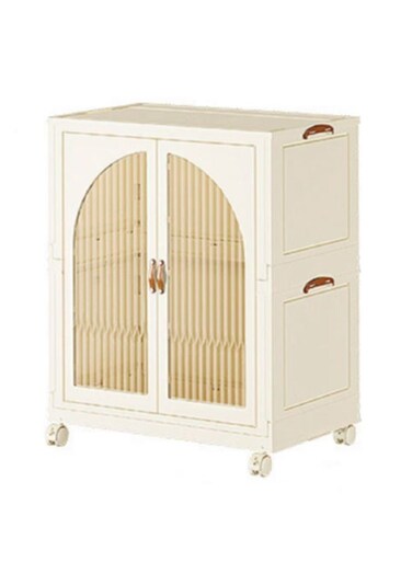 Wardrobe Kids Clothes Cabinet Portable Closet Dustproof Storage Cabinet with Wheels Plastic Closet Organizers&iuml;&frac14;&OElig;Bookshelf Storage Cabinet for Bedroom Livingroom Kitchen(Style 2)