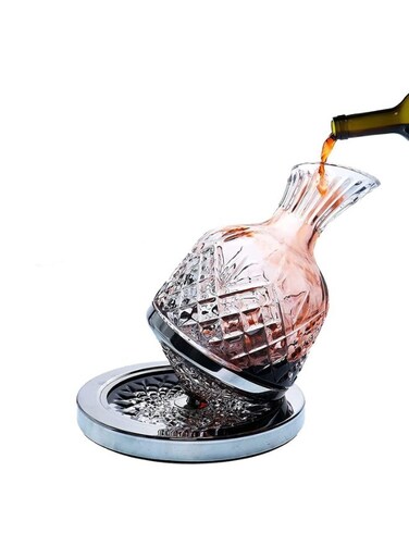 wine decanter with stopper, 50 oz red wine decanter crystal and gift box, for wedding gift, birthday, helovers'day, christmas day(SILVER)