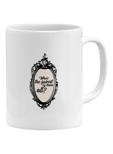 White Quotes Printed Mug White/Beige/Black