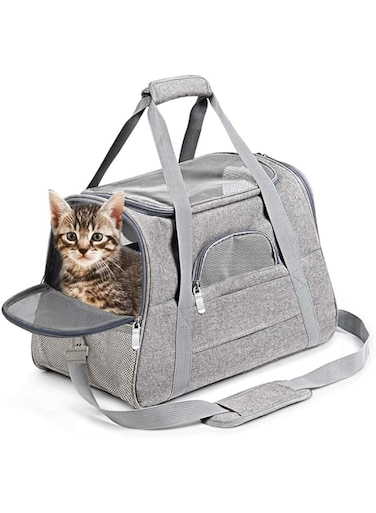 Fayruz Pet Carrier Airline Approved Pet Carrier Dog Carriers for Small Dogs, Cat Carriers for Medium Cats Small Cats, Small Pet Carrier Small Dog Carrier (Grey)