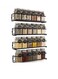 4-Piece Wall Mount Spice Rack Set - Space-Saving Hanging Spice Organizers for Kitchen Pantry Door - Black Seasoning Storage Shelf