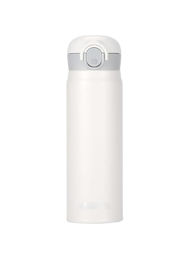 17oz/500ml Insulated Water Bottle, Stainless Steel Insulated Coffee Travel Mug, Insulated Mug with Snap Flip Lid, Portable Leak-Proof Insulated Mug, BPA Free, Suitable for Hot and Cold Drinks, White