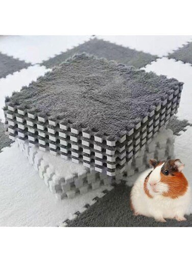 10 Pcs 12 x 12'' Washable Guinea Pig Pads Guinea Pig Fleece Cage Liners Waterproof Reusable Bunny Sleep Mat Blanket Bed for Small Animals Rabbit Hamster Rat Cat Dog