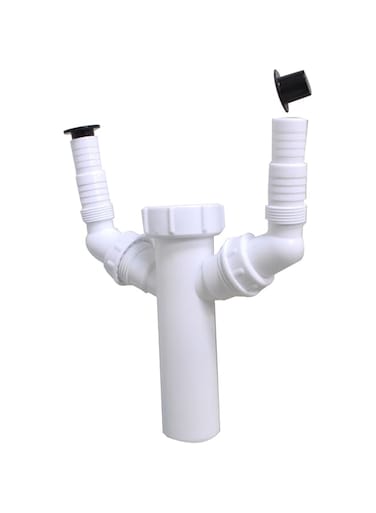 1 1/2" bsp x 40mm Drain Hose Connector with Double Dishwasher Inlet