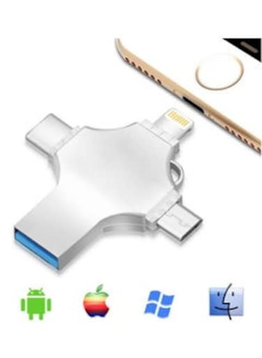 USB High Speed 4 In 1 Multi-function OTG USB Flash Drive Type-C Pen drive 3.0 Memory Disk For iPad Android iOS PC (64GB)