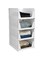 Moonmen 4Pack Folding Wardrobe Storage Box Plastic Drawer Organizer Stackable Shelf Baskets Cloth Closet Container Bin Cube Home Office Bedroom Laundry Pull Out Drawer Dividers (White)